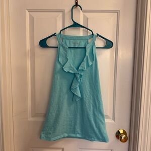 Lilly Pulitzer Blue Ruffle Top